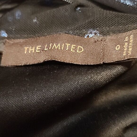 The Limited Blue Sequin on Black Illusion Dress Size 0 - Picture 4 of 5